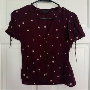 Madewell star blouse 100% silk